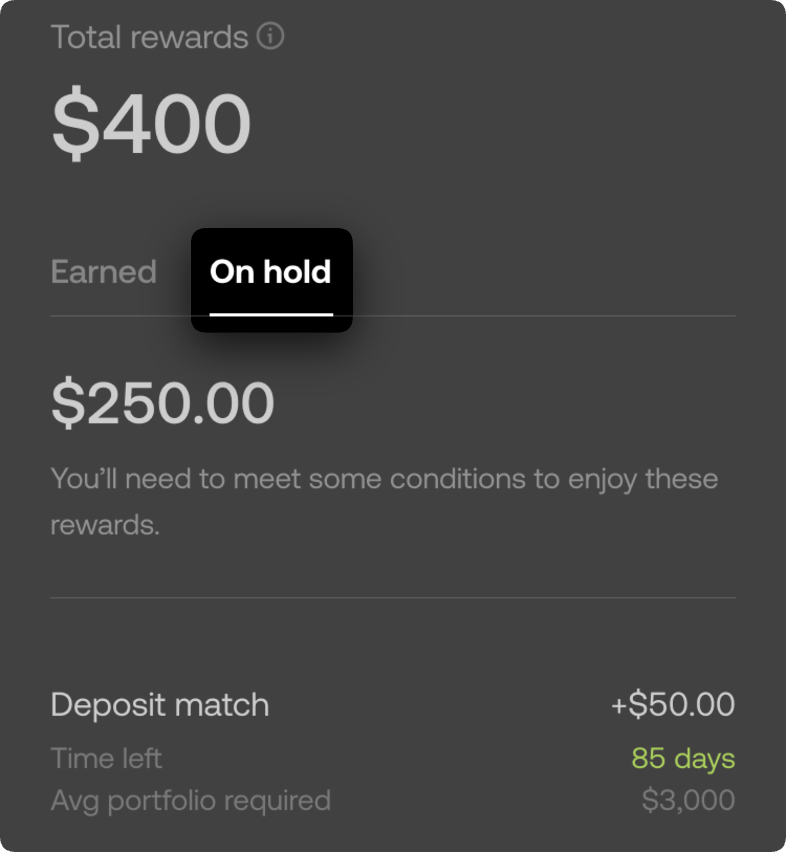 Rewards on hold 2