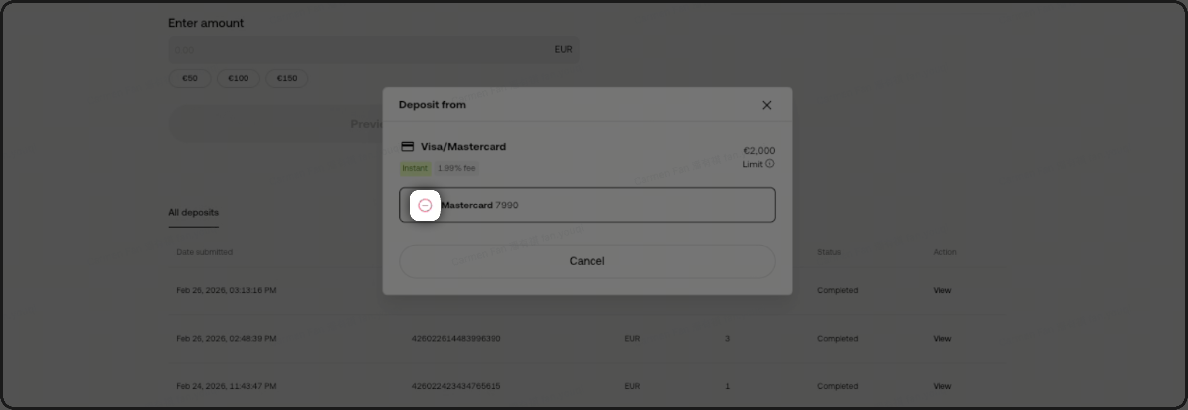 Remove Debit Credit Card (Web) 2