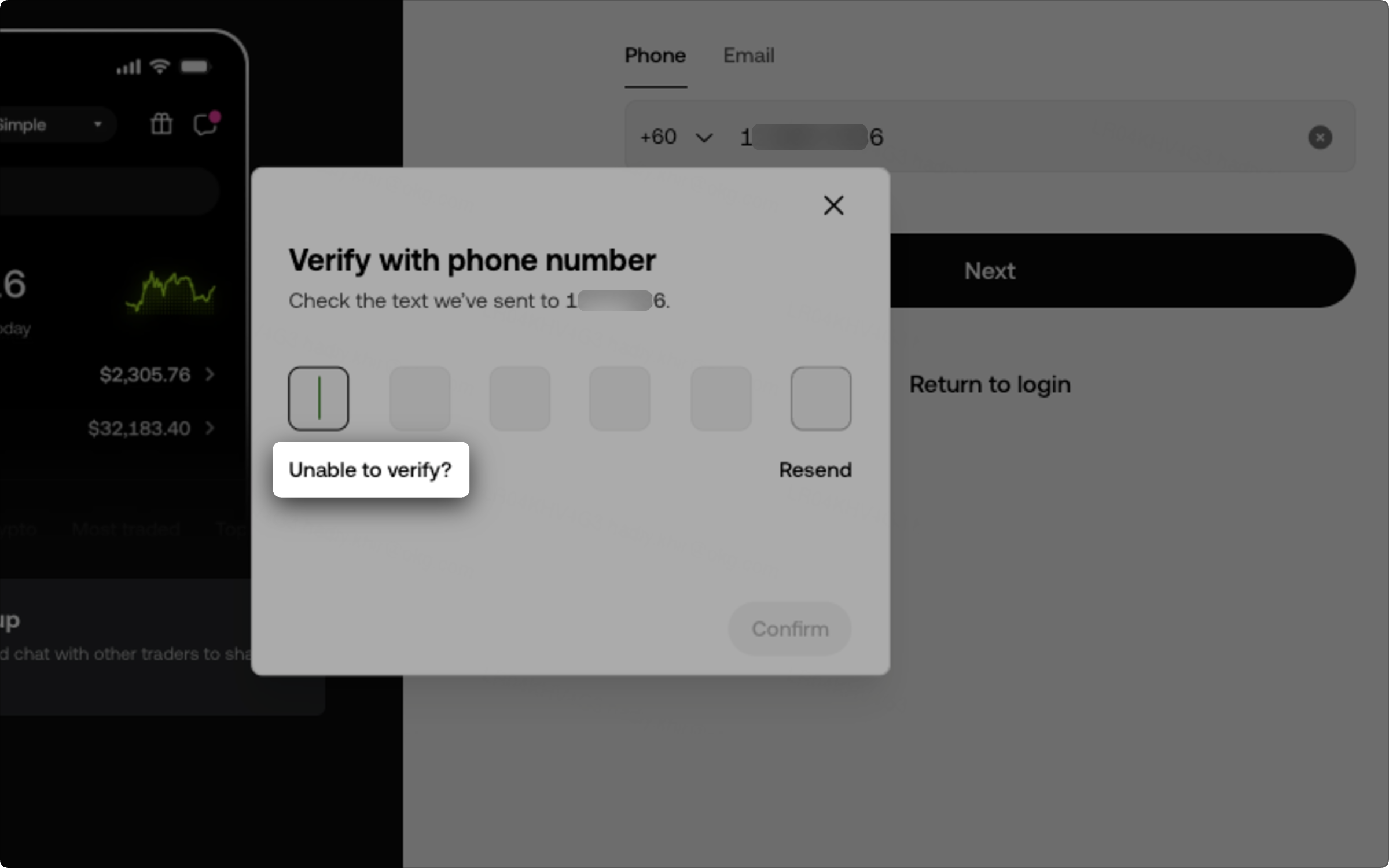havent received sms code-web-3