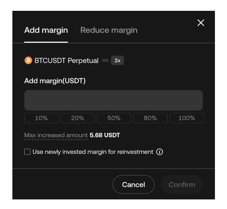 Signal bot margin adjustment
