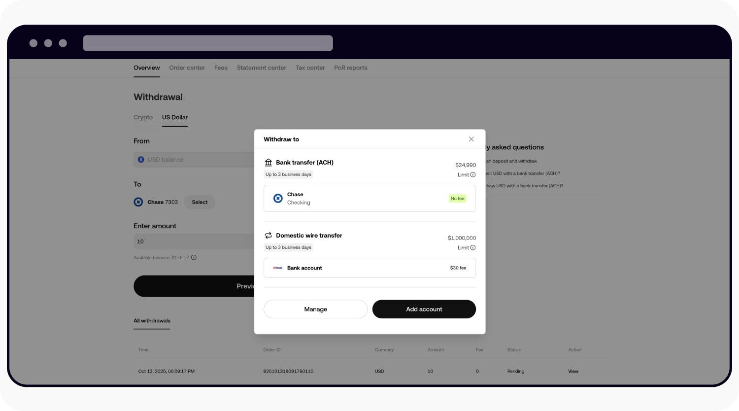 CT-web-cash withdrawal-ACH wd1