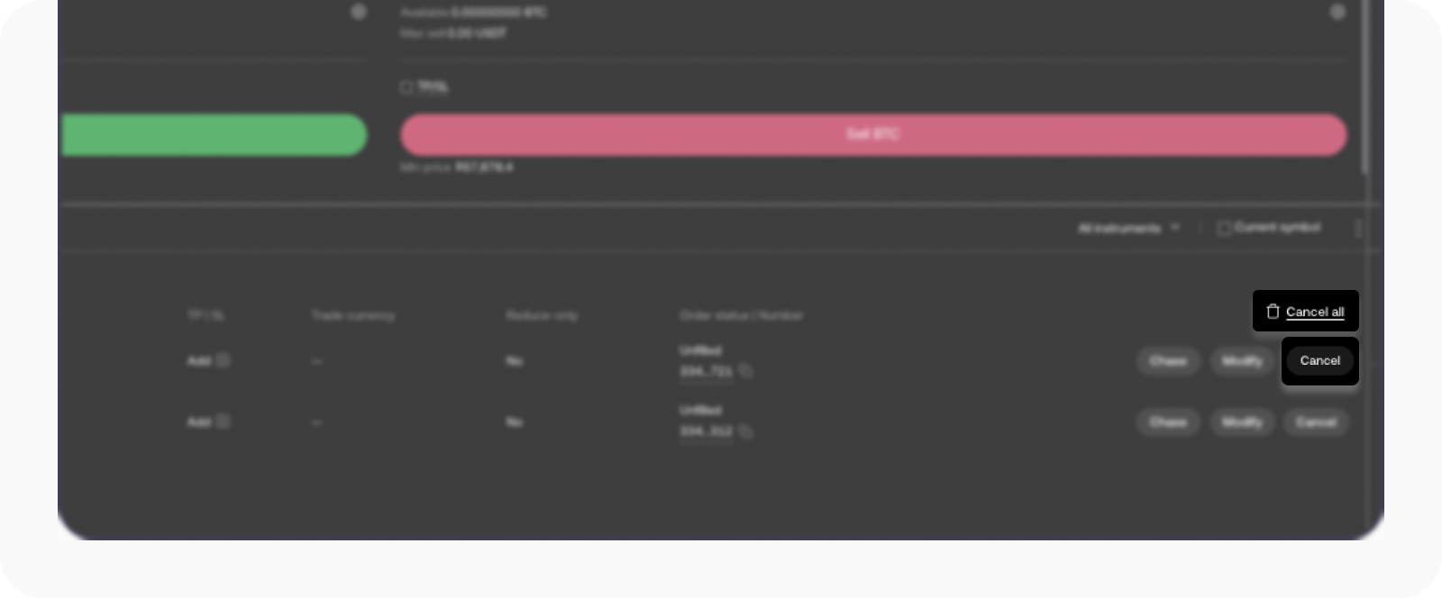 How can I cancel pending orders web