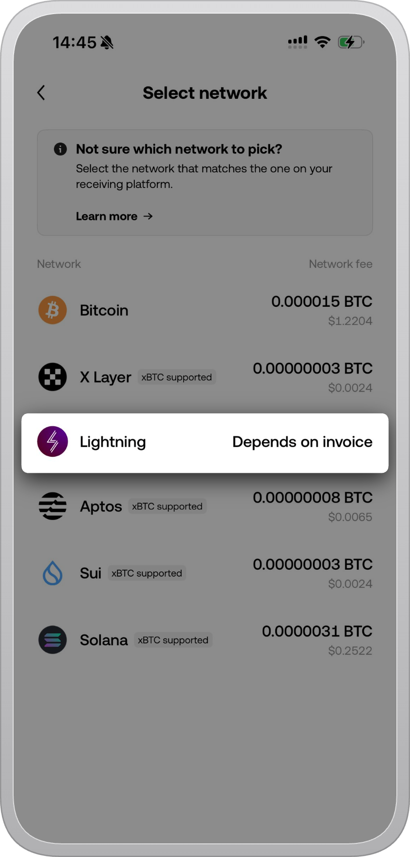 App withdrawal network