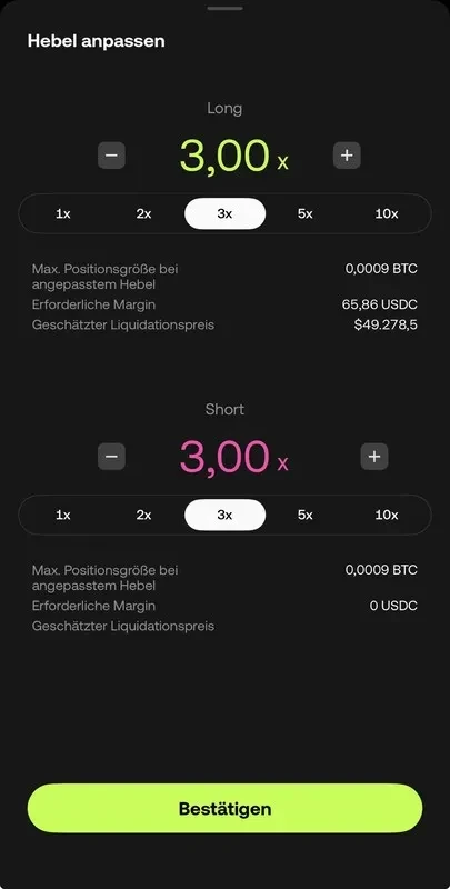 order panel DE app OKX