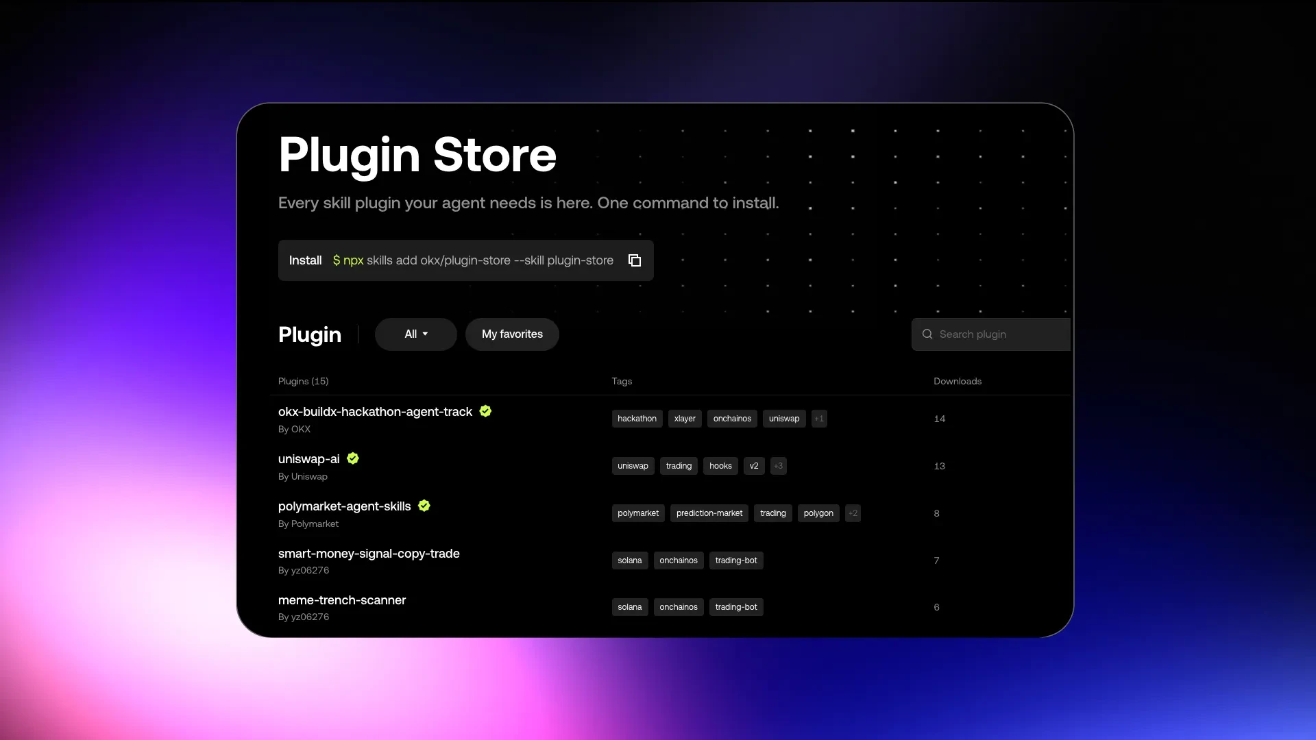 Plugin Store Listing