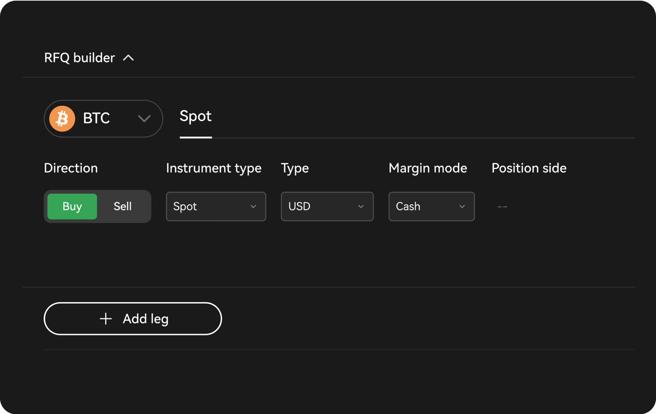 Screenshot, wie Benutzer:innen eine RFQ erstellen können